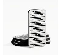 Pack de 4 paneles acústicos estrechos | Absorción y difusión del sonido para control de reflexiones | 23 × 46 cm | Color de placas perforadas: [WAVE-18 | Plástico blanco brillante]