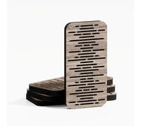 Pack de 4 paneles acústicos estrechos | Absorción y difusión del sonido para control de reflexiones | 23 × 46 cm | Color de placas perforadas: [WAVE-18 | Sonoma]