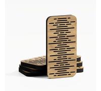 Pack de 4 paneles acústicos estrechos | Absorción y difusión del sonido para control de reflexiones | 23 × 46 cm | Color de placas perforadas: [WAVE-18 | Roble]