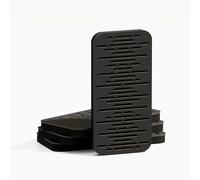 Pack de 4 paneles acústicos estrechos | Absorción y difusión del sonido para control de reflexiones | 23 × 46 cm | Color de placas perforadas: [WAVE-18 | Negro]