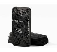 Pack de 4 paneles acústicos estrechos de absorción y diffusion del sonido | Difusión - Reflexión - Insonorización | 23 × 46 cm | Color de placas perforadas: [ENRIA-18 | Plástico negro brillante]