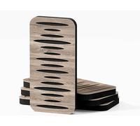 Pack de 4 paneles acústicos estrechos de absorción y diffusion del sonido | Difusión - Reflexión - Insonorización | 23 × 46 cm | Color de placas perforadas: [COLUMBIA-18 | Sonoma]