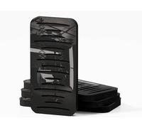 Pack de 4 paneles acústicos estrechos de absorción y diffusion del sonido | Difusión - Reflexión - Insonorización | 23 × 46 cm | Color de placas perforadas: [COLUMBIA-18 | Plástico negro brillante]