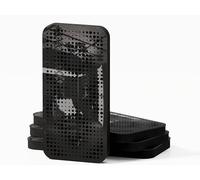 Pack de 4 paneles acústicos estrechos de absorción y diffusion del sonido | Difusión - Reflexión - Insonorización | 23 × 46 cm | Color de placas perforadas: [ELYSIUM-18 | Plástico negro brillante]