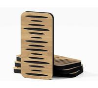 Pack de 4 paneles acústicos estrechos de absorción y diffusion del sonido | Difusión - Reflexión - Insonorización | 23 × 46 cm | Color de placas perforadas: [COLUMBIA-18 | Roble]