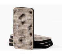 Pack de 4 paneles acústicos estrechos de absorción y diffusion del sonido | Difusión - Reflexión - Insonorización | 23 × 46 cm | Color de placas perforadas: [ELYSIUM-18 | Sonoma]