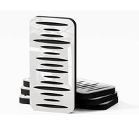 Pack de 4 paneles acústicos estrechos de absorción y diffusion del sonido | Difusión - Reflexión - Insonorización | 23 × 46 cm | Color de placas perforadas: [COLUMBIA-18 | Plástico blanco brillante]