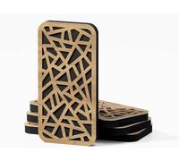 Pack de 4 paneles acústicos estrechos de absorción y diffusion del sonido | Difusión - Reflexión - Insonorización | 23 × 46 cm | Color de placas perforadas: [AKAT-18 | Roble]