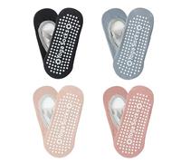 Pack de 4 Pares de Calcetines Antideslizantes para Yoga, Pilates y Fitness - Calcetines cómodos para Mujeres y Hombres con Puntos de Agarre, Talla 36-39,para Artes Marciales y Actividades en el Hogar