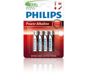 Pack de 4 Pilas AAA Philips LR03P4B/10/ 1.5V/ Alcalinas