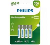 Pack de 4 Pilas AAA Philips R03B4A70/10/ 1.2V/ Recargables