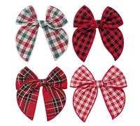 Pack De 4 Pinzas Para El Pelo Con Lazo A Rayas, Pinzas Para El Pelo Con Lazo Grande, Pinzas Para El Pelo Con Rayas De Colores, Elees Accesorios Para El Pelo Con Lazo