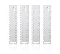 Pack de 4 reglas de costura, reglas de costura, reglas de patchwork, reglas de plástico, medidas precisas a mano, color blanco liso para medida de sastre