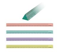 Pack de 4 Reglas Triangulares 15 cm Milan New Look Plástico Transparente