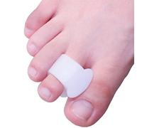 Pack de 4 separadores de dedos y separadores para juanetes, dedos superpuestos y almohadillas para el dolor de la deriva (blanco)