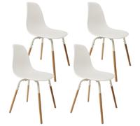 HOME DECO FACTORY Silla Escandinava Phenix Cómoda Blanco | Poliéster, silla escandinava Phenix, diseño depurado, cómoda, comedor o despacho, blanco