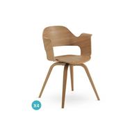 Pack de 4 sillones madera contrachapado roble