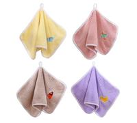 Pack De 4 Toallas Infantiles De Dinosaurios De Dibujos Animados, Toallas Suaves Y Absorbentes, Toallas De Cara para Niños, Toallas De Baño, Toallas De Terciopelo Coral