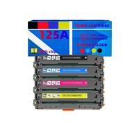 Pack de 4 tóneres 125A CB540A CB541A CB542A CB543A con Chips compatibles con HP Color LaserJet CP1213 CP1214 CP1215 CP1216 CP1217 CP1513n CP1514n CP1515n CP1516n CP1517ni