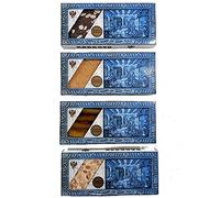 Pack de 4 Turrones Artesanos Calidad Suprema: Turrón Chocolate con Almendra, Turrón Jijona, Turrón Alicante y Turrón Yema Tostada. Mazapanes Barroso. 4 Tabletas de 300 gramos. Peso Neto 1200 gramos