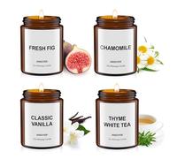 Pack de 4 Velas de Masaje para Aceites y Cremas Corporales - 512g en Caja Regalo (Higos Frescos+Manzanill Vainilla Clásica +Tomillo y té blanco)