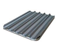 Pack de 5 Bandejas Profesionales WORLDMAI Acanaladas de Aluminio perforado 60x40 cm para Horno de Pan. Bandejas acanaladas perforadas para Panadería, Pastelería y Hostelería.