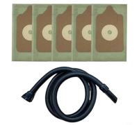 Pack de 5 bolsas de aspiradora de papel para Numatic para HENRY NVM-1CH HVR200-11, 32 x 23 cm, verde, filtro eficiente para alérgicos, resistentes a la rotura y fáciles de cambiar, accesorios para el