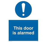 Pack de 5 carteles con texto en inglés "This Door Is Alarmed", 150 x 200 mm, A5P