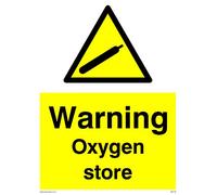 Pack de 5 carteles de advertencia de oxígeno para tienda - 150 x 200 mm - A5P