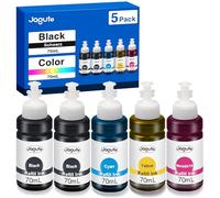 Pack de 5 cartuchos de tinta compatibles con E-104 Multipack para Ecotank ET-2870 ET-2862 ET-4800 ET-2876 ET-2861 ET-2820 ET-1810 ET-2830 ET-2871 ET-2810 ET-2864 ET-286 5 cartuchos ET-2860 ET-4810 ET