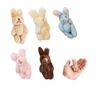 Pack de 5 Conejos de Peluche de 6 cm, Peluches Adorables Hechos a Mano, Regalos Perfectos para Niños y Adultos, Decoración para Mochilas y Ropa, Regalos para Navidad, Cumpleaños y San Valentín