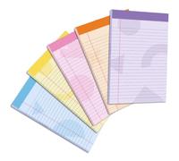 Pack de 5 cuadernos de 12,7 x 20,3 cm, 200 hojas perforadas para la escuela, oficina, listas de tareas, listas de compras, 40 hojas