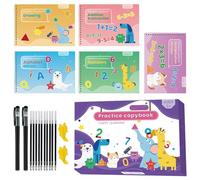 Pack de 5 cuadernos de caligrafía con ranuras para niños, actividades de aprendizaje preescolar para niños de 2 a 8 años, cuadernos reutilizables para practicar la escritura con bolígrafo y cuade