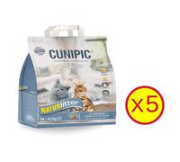 Pack de 5 Cunipic - Naturlitter lecho natural para gatos aglomerante de madera 10L (4,3kg)