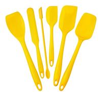 Pack de 5 espátulas de silicona - varios tamaños, amarillo