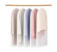 Pack de 5 Fundas para Ropa de Armario, 60x100cm Fundas Selladas con Cremallera Lateral, Fundas EVA Lavables Sin Olor para Trajes, Camisas, Chaquetas, Antipolvo & Antihumedad
