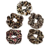 Pack De 5 Gomas Para El Cabello Con Estampado De Leopardo, Gomas Para El Cabello Retro, Gomas Para El Cabello Elásticas, Accesorios Para El Cabello Para Mujer, Accesorios Para El Cabello De Moda