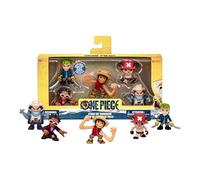 Pack de 5 minifiguras de los Sombreros de Paja de One Piece; edición Netflix acción real; entre 5 y 6,35 cm; incluye 5 personajes para jugar, exponer y coleccionar, Luffy, Zoro, Chopper, Mr. 5 y Wapol