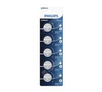Pack de 5 pilas de botón philips cr2016p5/01b lithium/ 3v