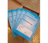Pack de 5 registros de temperatura para frigorífico, tamaño A5, 210 x 148 mm, registrador de temperatura de alimentos y frigoríficos, 32 páginas, información de higiene alimentaria en la parte trasera
