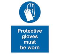 Pack de 5 - Señal de protección con guantes imprescindibles para llevar - 150 x 200 mm - A5P