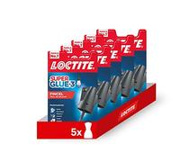 Pack de 5 unidades Loctite Pegamento Multimaterial Adhesivo con Pincel Super Glue 3 con Aplicación de Pincel. Pegamento de Cianocrilato de precisión con aplicador de pincel
