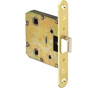 Pack de 5 unidades Picaporte Unificado Mod.2000 para Puertas de Madera de Paso a Baños, Cocinas o Habitaciones | Cierre de Embutir de Acero Latonado | De Entrada 50 mm | Frente en Canto Redondo