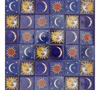 Pack de 50 Azulejos Mexicanos Artesanales de Talavera de 5cm: Sol y Luna