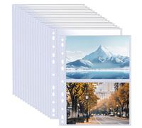 Pack de 50 fundas A4 para fotos con 200 compartimentos para archivadores de 2/3/4 anillas, album postales, recambios top-loading para álbumes de postales (219x152 mm).