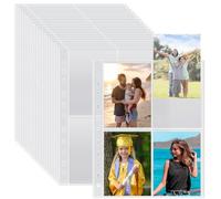 Pack de 50 fundas A4 para fotos con 400 compartimentos para archivadores de 2/3/4 anillas, album postales, recambios top-loading para álbumes de postales (109x153 mm).