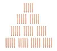 Pack de 50 Tacos de madera M6 × 50 mm, Clavijas de Madera, Espigas de Madera Pasadores Estriados Redondos para Manualidades, Muebles