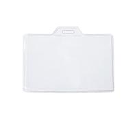 Pack de 50 Value ID Porte badge Poche Porte Pochettes Par Lanyards Tomorrow | HORIZONTAL Size 9.5 x 6cm Pour Carte 8.9 x 5.7cm | Clair PVC d'identité plastique ID Carte Badge Porte-cartes Badge