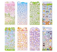 Pack de 550+ Pequeñas Pegatinas 3D Sticker: Sticker Tiere, Animales & para Álbumes, Adorables Pegatinas Impermeables DIY para Niños - 6 Hojas Mini & 2 Hojas Grandes