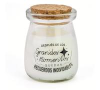 Pack de 6 a 30 uds, Velas aromáticas, Velas de cera de soja, tapa de corcho, mensajes de agradecimiento, 7,5 x 5,5 cm, detalles para boda, Regalantes (6, Grandes Momentos)